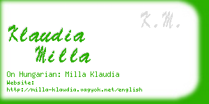 klaudia milla business card
